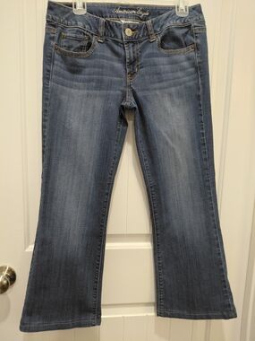 American Eagle Outfitters Women's Medium Blue Wide Leg Jeans #0734